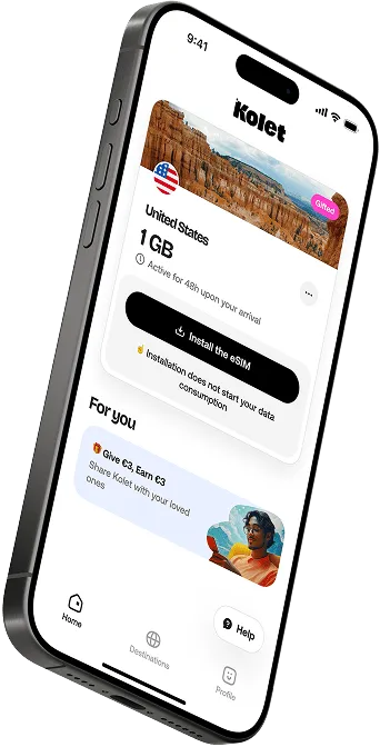 Screenshot dell'app mobile Kolet